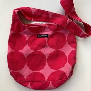 Pink polkadot Marimekko bag